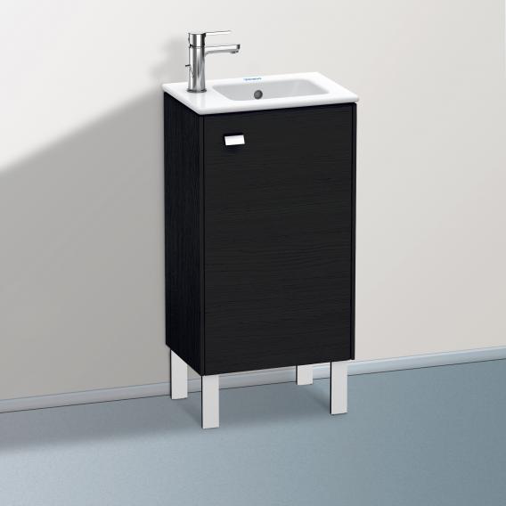 Duravit Brioso vanity unit for hand washbasin with 1 door eiche schwarz, Griff chrom