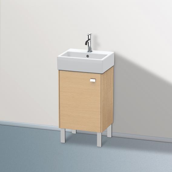 Duravit Brioso vanity unit for hand washbasin with 1 door eiche natur, Griff chrom