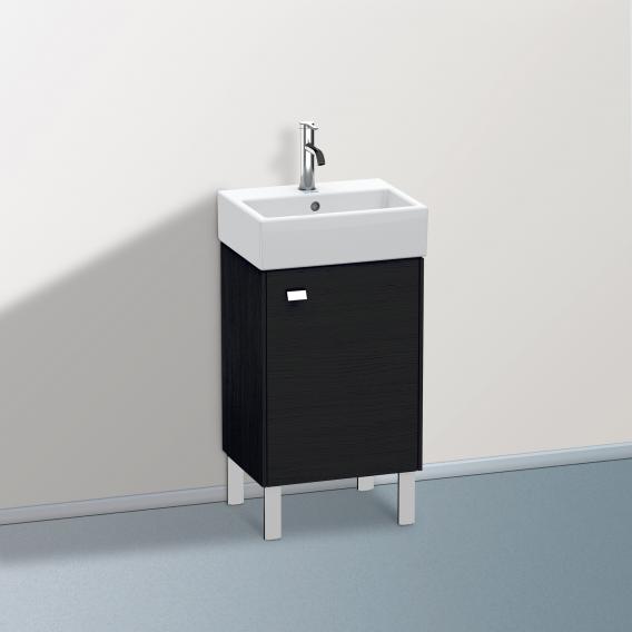 Duravit Brioso vanity unit for hand washbasin with 1 door eiche schwarz, Griff chrom