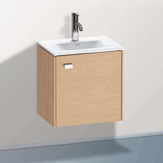 Duravit Brioso vanity unit for hand washbasin with 1 door eiche natur, Griff chrom