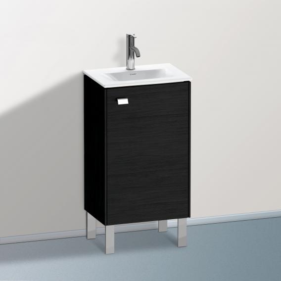 Duravit Brioso vanity unit for hand washbasin with 1 door eiche schwarz, Griff chrom