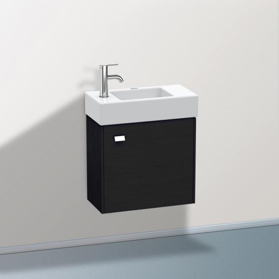 Duravit Brioso vanity unit for hand washbasin with 1 door eiche schwarz, Griff chrom