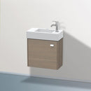 Duravit Brioso vanity unit for hand washbasin with 1 door eiche terra, Griff chrom