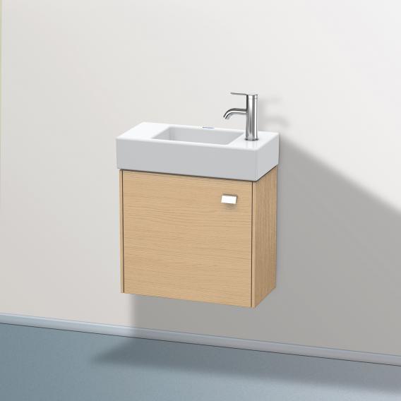 Duravit Brioso vanity unit for hand washbasin with 1 door eiche natur, Griff chrom