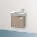 Duravit Brioso vanity unit for hand washbasin with 1 door leinen, Griff chrom
