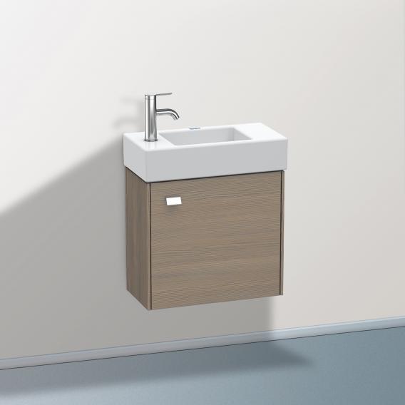 Duravit Brioso vanity unit for hand washbasin with 1 door eiche terra, Griff chrom