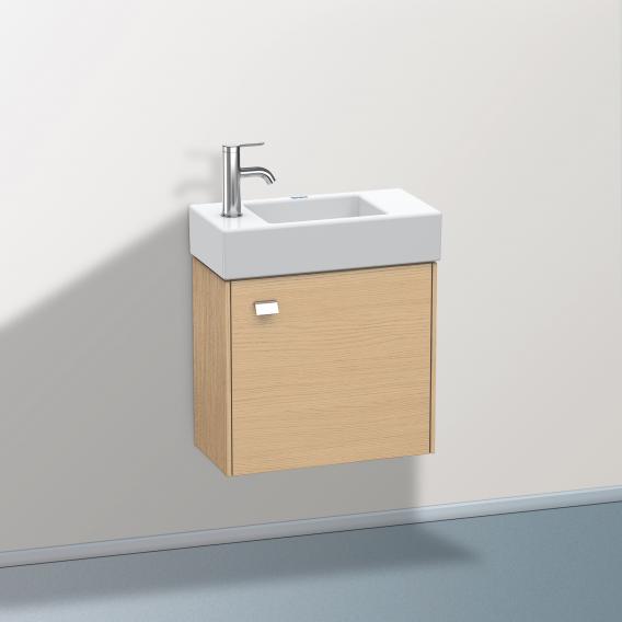 Duravit Brioso vanity unit for hand washbasin with 1 door eiche natur, Griff chrom