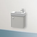 Duravit Brioso vanity unit for hand washbasin with 1 door betongrau matt, Griff chrom