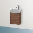 Duravit Brioso vanity unit for hand washbasin with 1 door nussbaum dunkel, Griff chrom