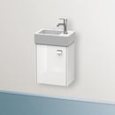 Duravit Brioso vanity unit for hand washbasin with 1 door weiß hochglanz, Griff chrom