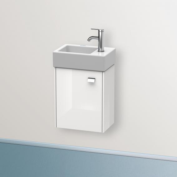 Duravit Brioso vanity unit for hand washbasin with 1 door weiß hochglanz, Griff chrom