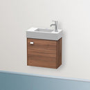 Duravit Brioso vanity unit for hand washbasin with 1 door nussbaum natur, Griff chrom