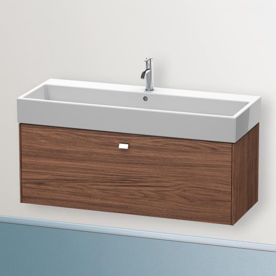 Duravit Brioso vanity unit with 1 pull-out compartment dark walnut, handle chrome