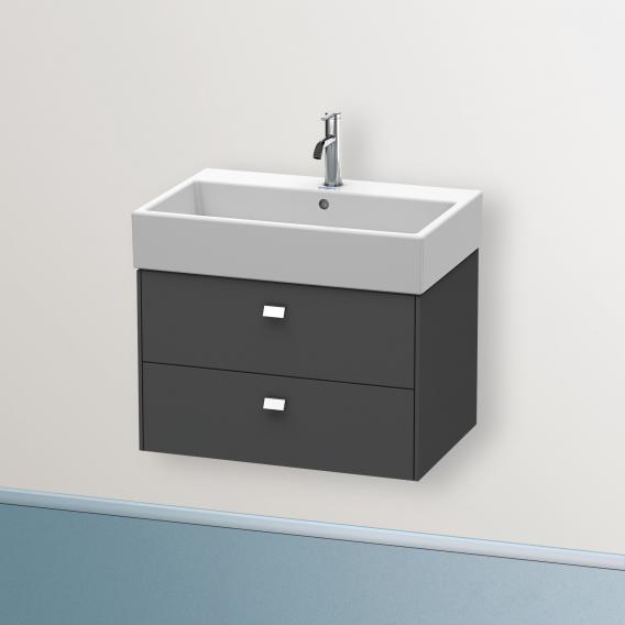 Duravit Brioso vanity unit with 2 pull-out compartments matt graphite, handle chrome