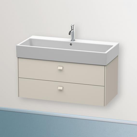 Duravit Brioso vanity unit with 2 pull-out compartments matt taupe, handle matt taupe