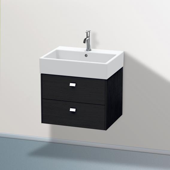 Duravit Brioso vanity unit with 2 pull-out compartments black oak, handle chrome