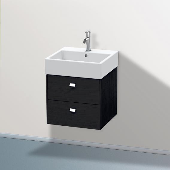 Duravit Brioso vanity unit with 2 pull-out compartments eiche schwarz, Griff chrom