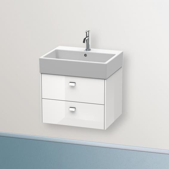 Duravit Brioso vanity unit with 2 pull-out compartments white high gloss, handle chrome