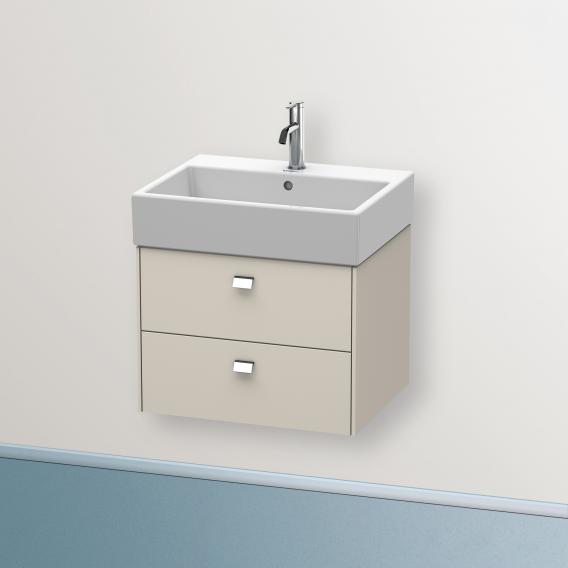 Duravit Brioso vanity unit with 2 pull-out compartments matt taupe, chrome handle