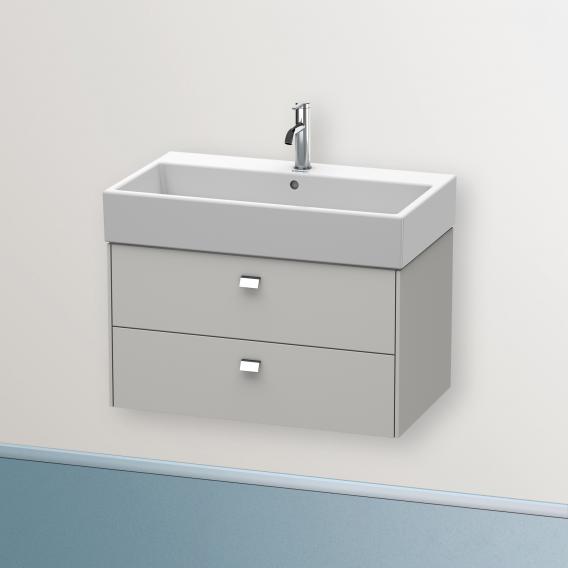 Duravit Brioso vanity unit with 2 pull-out compartments matt concrete grey, handle chrome