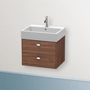 Duravit Brioso vanity unit with 2 pull-out compartments dark walnut, handle chrome
