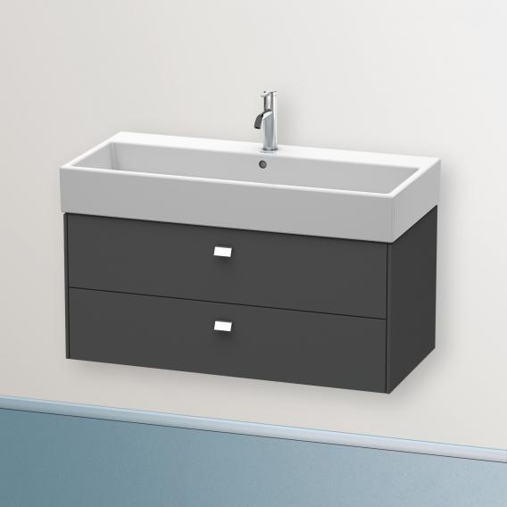 Duravit Brioso vanity unit with 2 pull-out compartments matt graphite, handle chrome