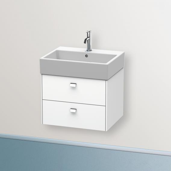 Duravit Brioso vanity unit with 2 pull-out compartments matt white, handle chrome