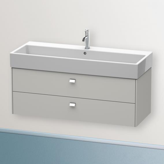 Duravit Brioso vanity unit with 2 pull-out compartments matt concrete grey, handle chrome