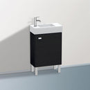 Duravit Brioso vanity unit for hand washbasin with 1 door eiche schwarz, Griff chrom
