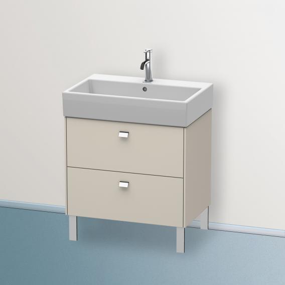 Duravit Brioso vanity unit with 2 pull-out compartments matt taupe, chrome handle