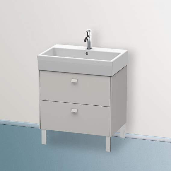 Duravit Brioso vanity unit with 2 pull-out compartments matt concrete grey, handle matt concrete grey