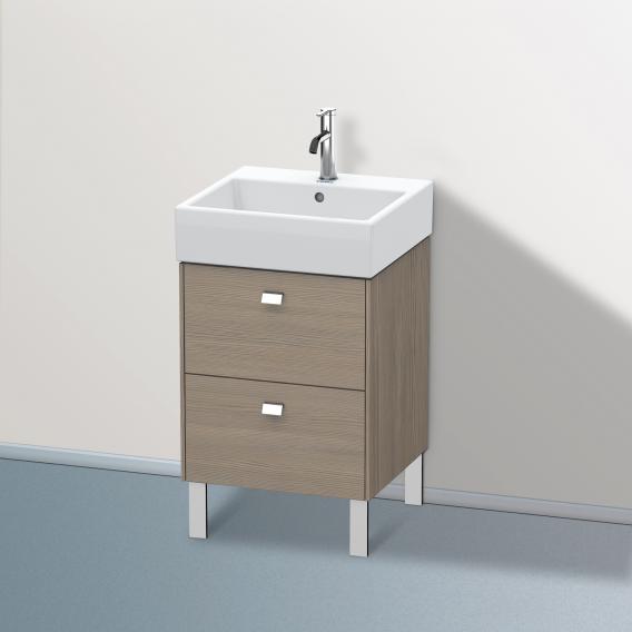 Duravit Brioso vanity unit with 2 pull-out compartments eiche terra, Griff chrom