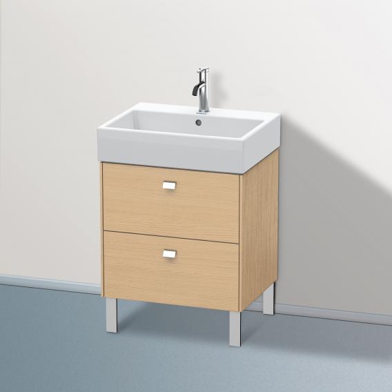 Duravit Brioso vanity unit with 2 pull-out compartments natural oak, handle chrome