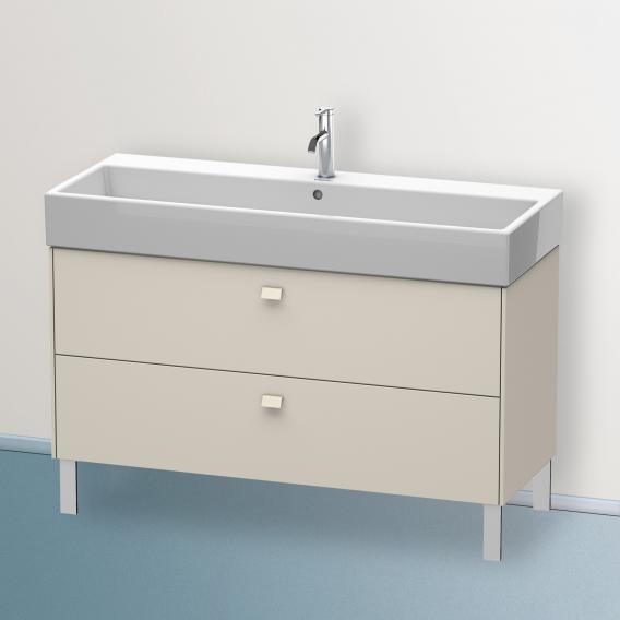 Duravit Brioso vanity unit with 2 pull-out compartments matt taupe, handle matt taupe