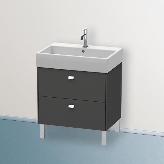 Duravit Brioso vanity unit with 2 pull-out compartments matt graphite, handle chrome