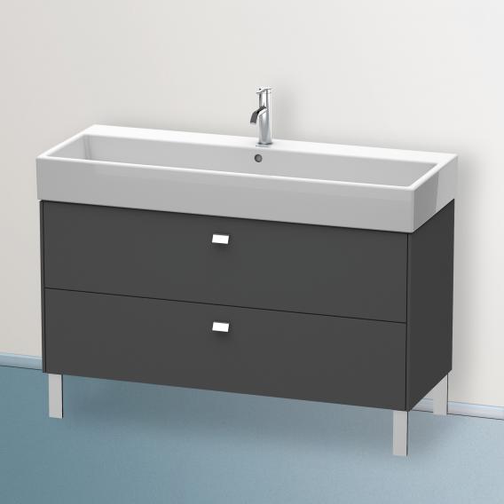 Duravit Brioso vanity unit with 2 pull-out compartments matt graphite, handle chrome