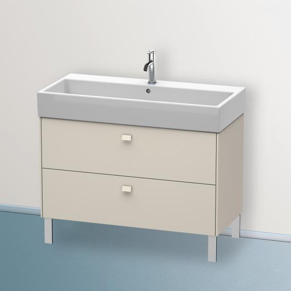 Duravit Brioso vanity unit with 2 pull-out compartments matt taupe, handle matt taupe