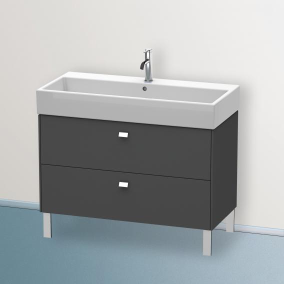 Duravit Brioso vanity unit with 2 pull-out compartments matt graphite, handle chrome