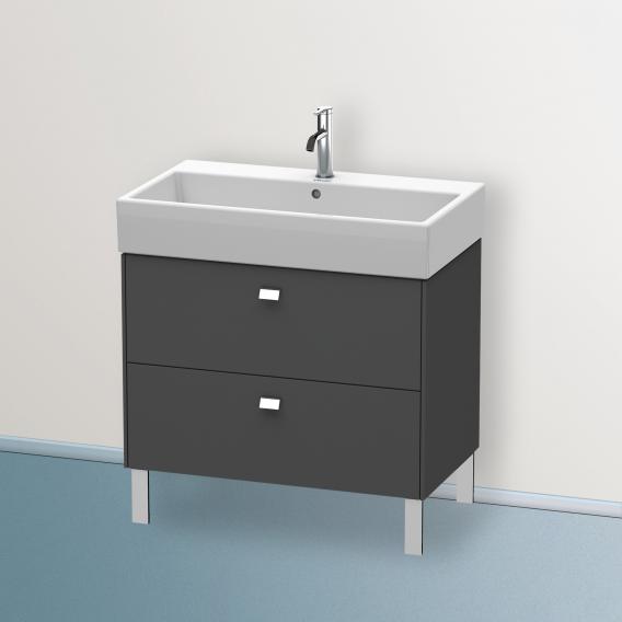 Duravit Brioso vanity unit with 2 pull-out compartments matt graphite, handle chrome