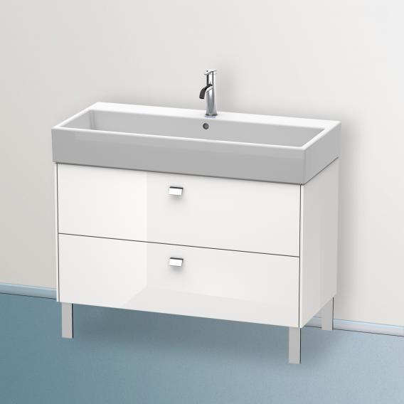 Duravit Brioso vanity unit with 2 pull-out compartments white high gloss, handle chrome