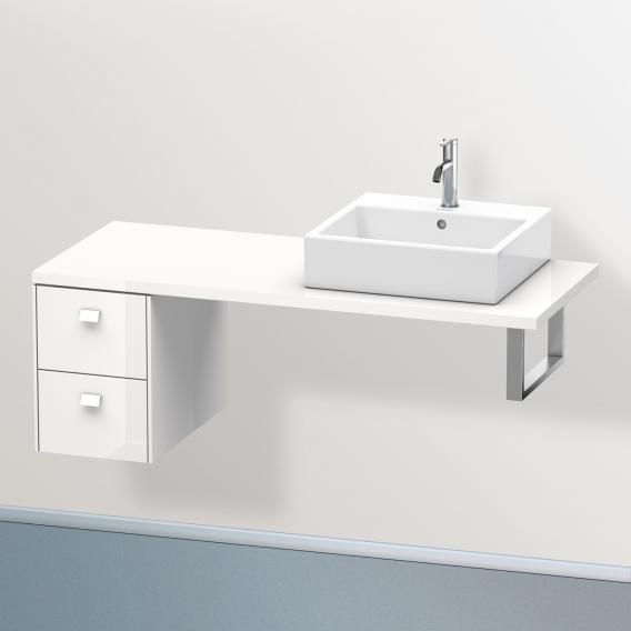 Duravit Brioso low cabinet for countertop with 2 pull-out compartments weiß hochglanz, Griff weiß hochglanz
