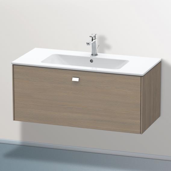 Duravit Brioso vanity unit with 1 pull-out compartment terra oak, handle chrome