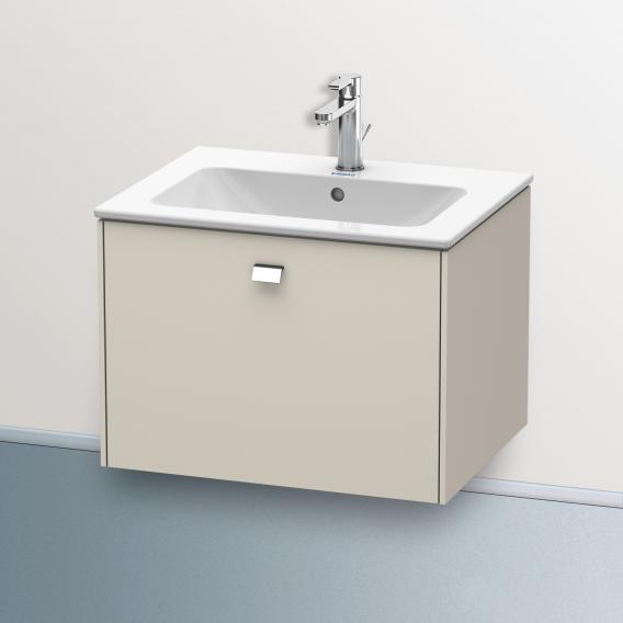 Duravit Brioso vanity unit with 1 pull-out compartment matt taupe, chrome handle