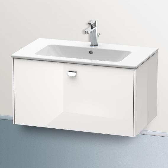 Duravit Brioso vanity unit with 1 pull-out compartment white high gloss, handle chrome