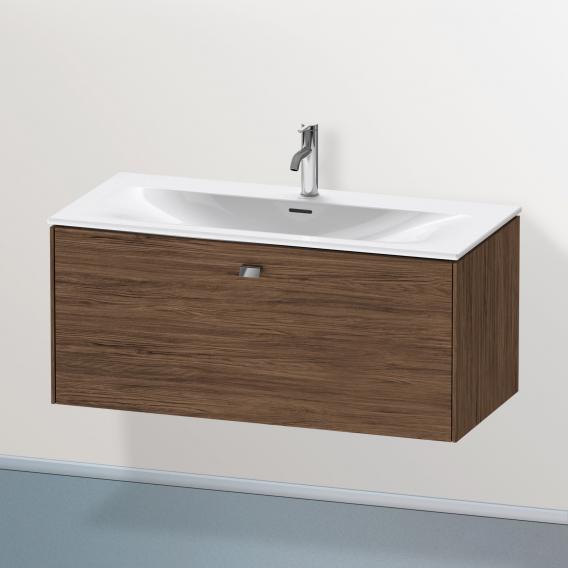 Duravit Brioso vanity unit with 1 pull-out compartment dark walnut, handle chrome