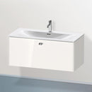 Duravit Brioso vanity unit with 1 pull-out compartment white high gloss, handle chrome