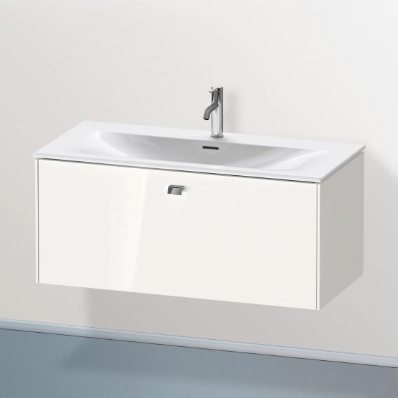 Duravit Brioso vanity unit with 1 pull-out compartment white high gloss, handle chrome