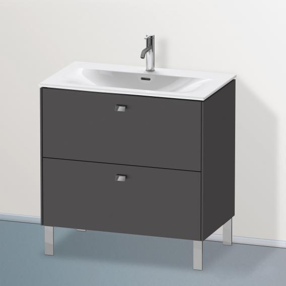 Duravit Brioso vanity unit with 2 pull-out compartments matt graphite, handle chrome