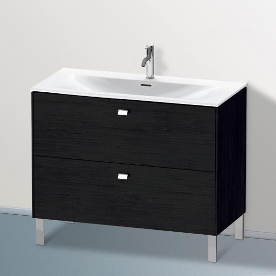 Duravit Brioso vanity unit with 2 pull-out compartments black oak, handle chrome