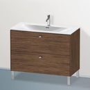 Duravit Brioso vanity unit with 2 pull-out compartments dark walnut, handle chrome